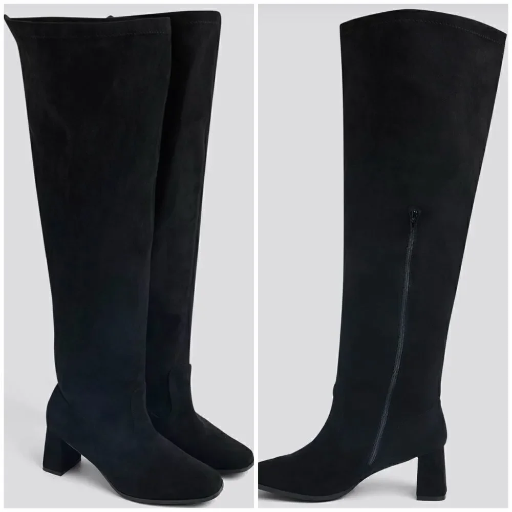FTF Over-The-Knee Wide-Width/Wide-Calf Faux-Suede Boots
